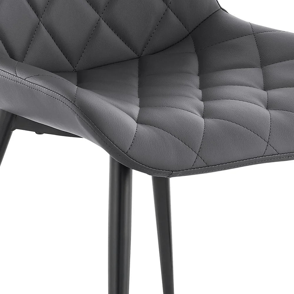 Gray Black Faux Leather Dining Chair Set of 2 D942176
