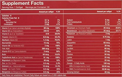 Multivitamin & Multimineral Supplement 30 Capsules Pack of 2 S1448