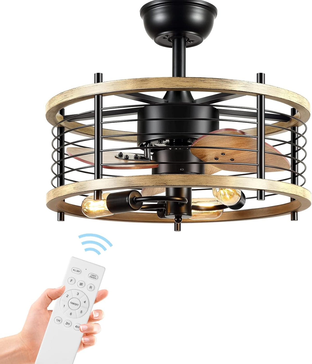 20'' Bladeless Ceiling Fan with Lights Remote Control S5628