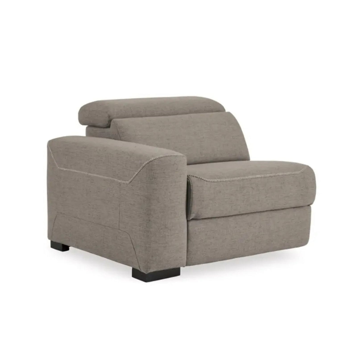 Fabric Upholstered Left Arm Facing Power Recliner Gray O71038