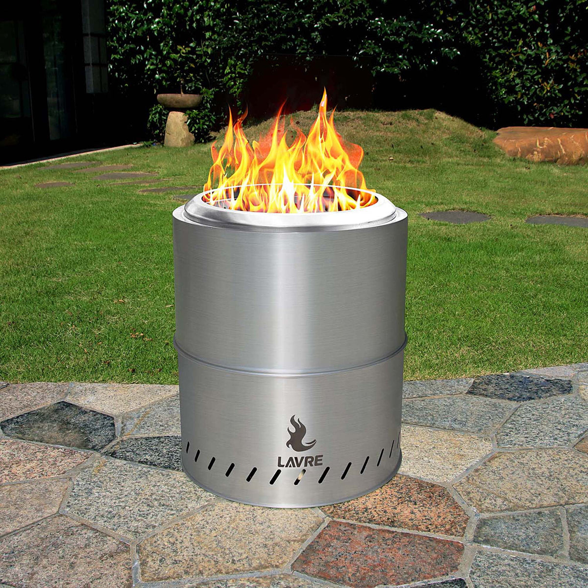 Stainless Steel Smokeless Wood Burning Fire Pit with Grill J5750