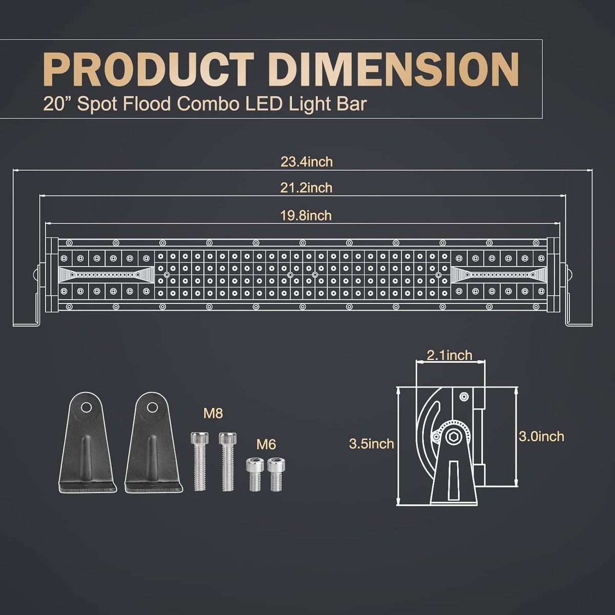 20 inch 150W LED Light Bar Pack of 2 X1896