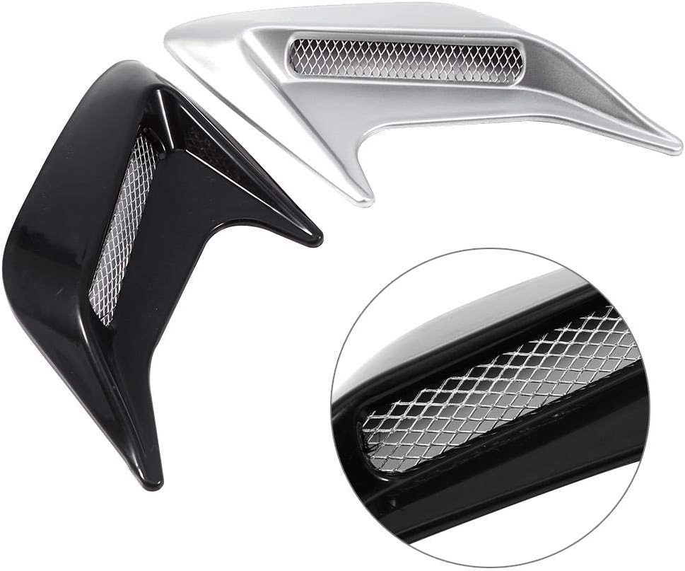 Silver Pack of 2 Car Hood Air Flow Vent Cover I438