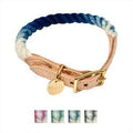 Ombre Rope & Leather Dog & Cat Collar, Indigo, X-Large A78499
