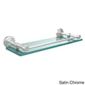 Satin Chrome Glass Shelf with Gallery Rail 16 inch F2392