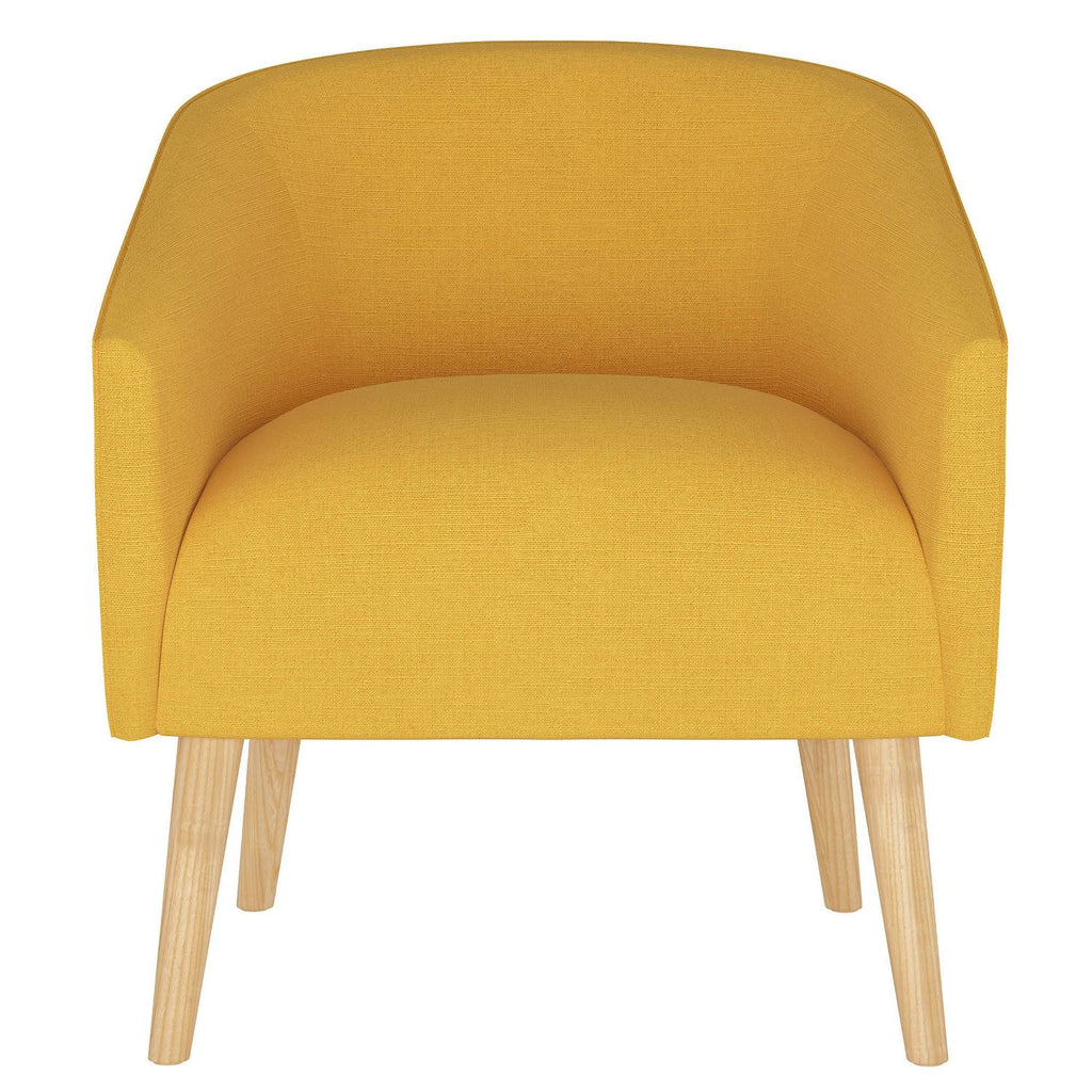 French Yellow Linen Arm Chair Z832