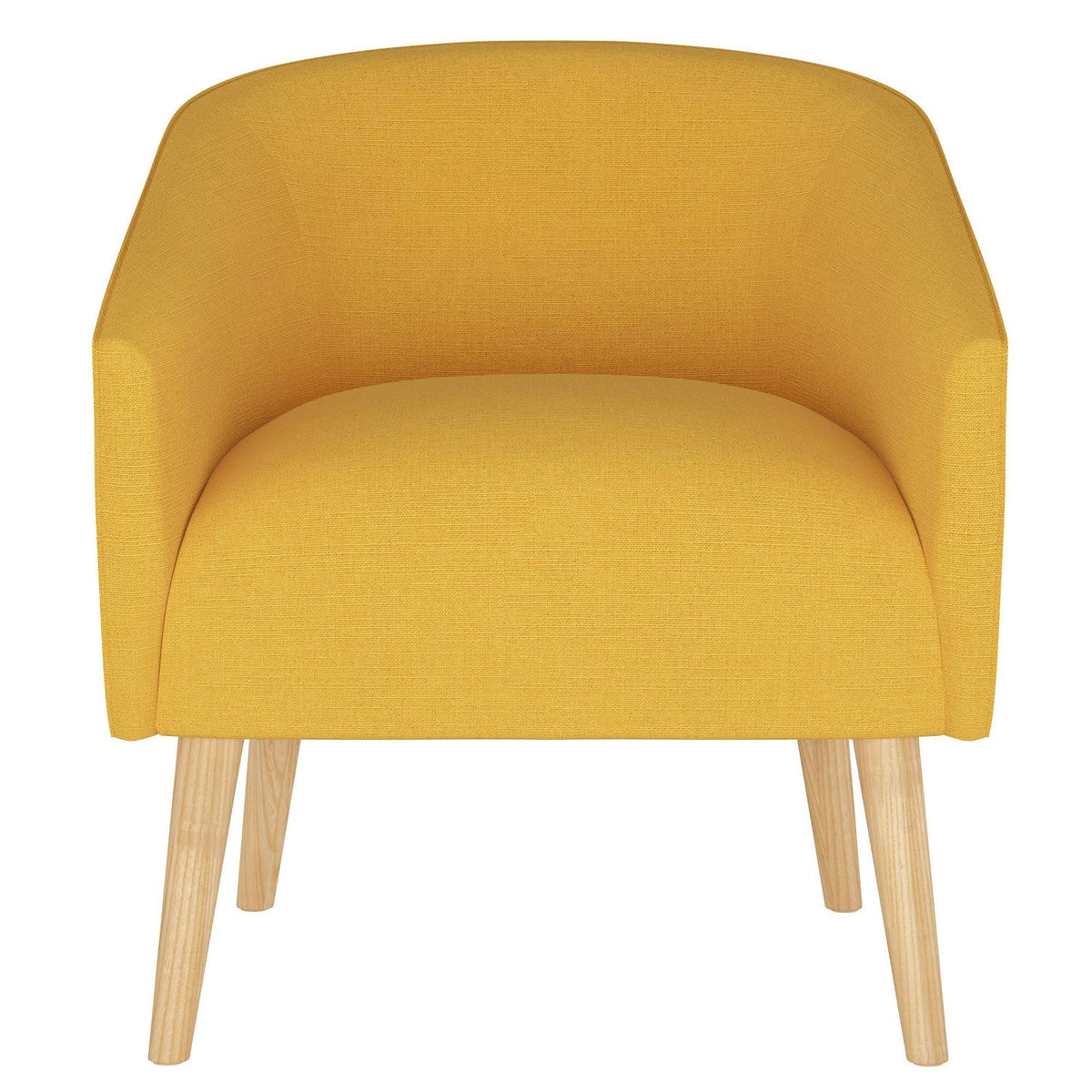 French Yellow Linen Arm Chair Z832