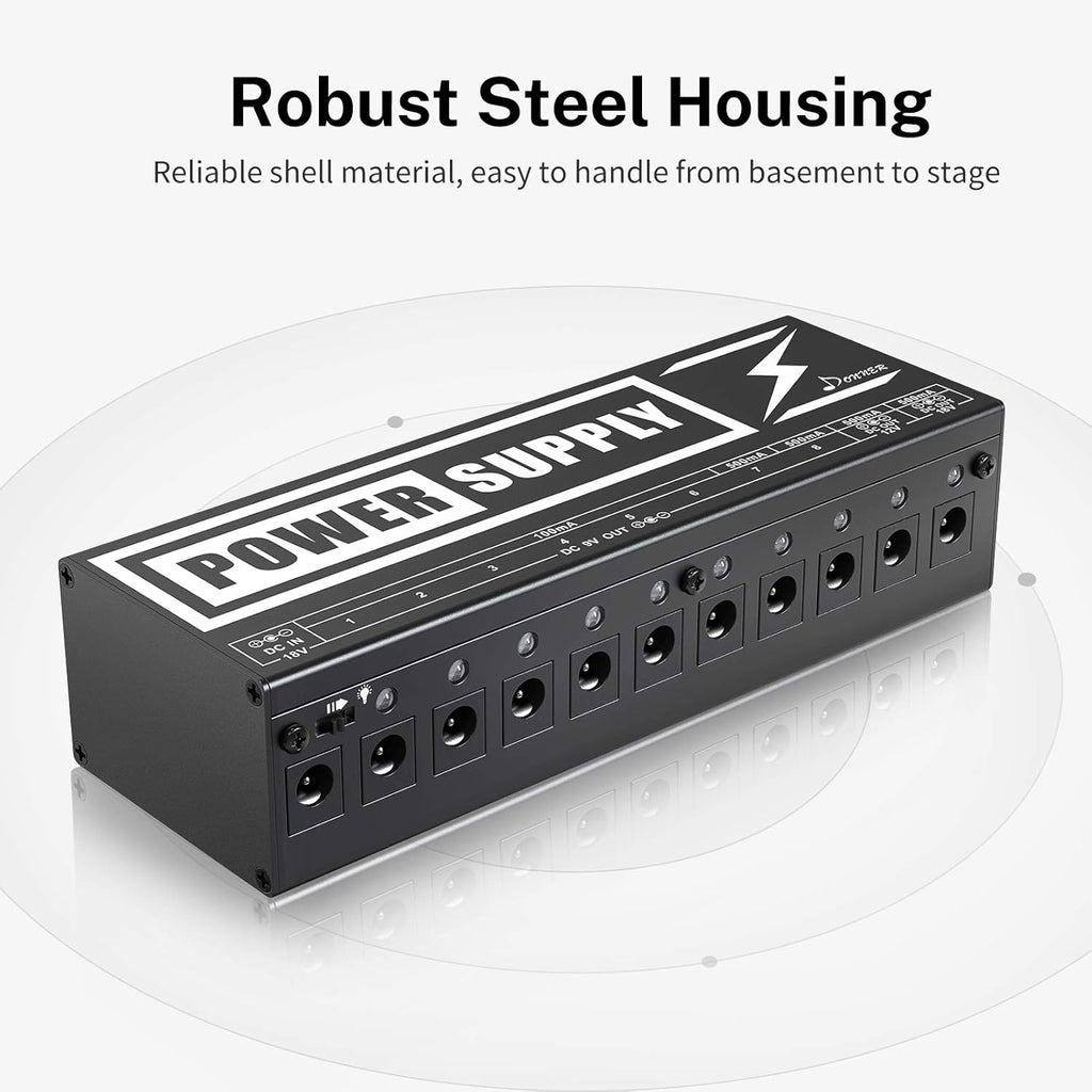 10 Isolated DC Output Guitar Pedal Power Supply G932669