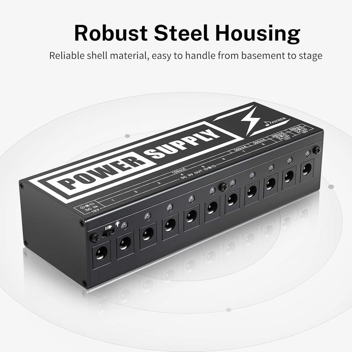 10 Isolated DC Output Guitar Pedal Power Supply G932669