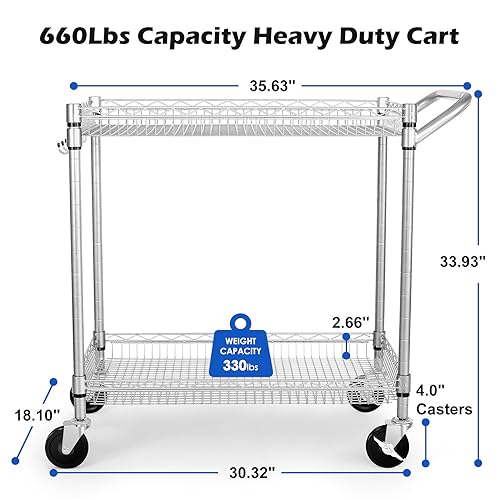 Heavy Duty Rolling Utility Cart with Wheels S528