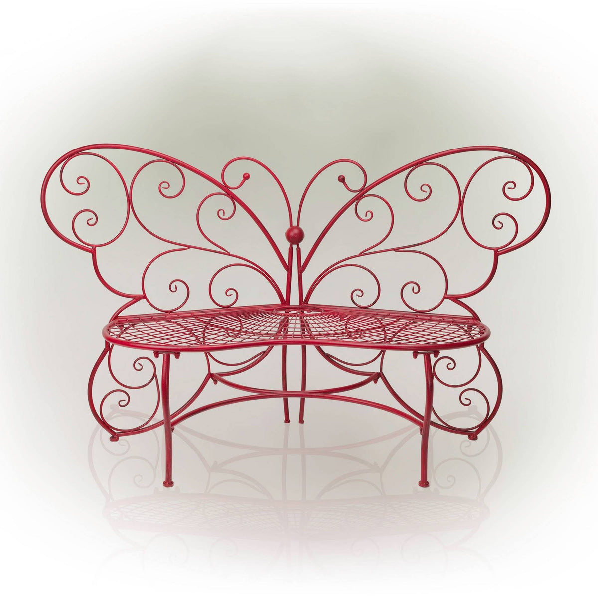 Red Butterfly Metal Bench X681