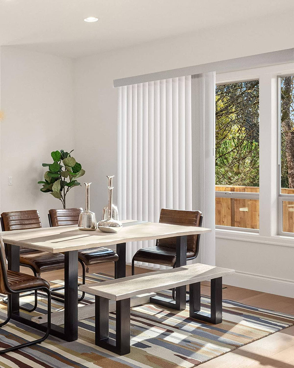 White Cordless Vertical Window Blinds, 78 inch x 84 inch B3865