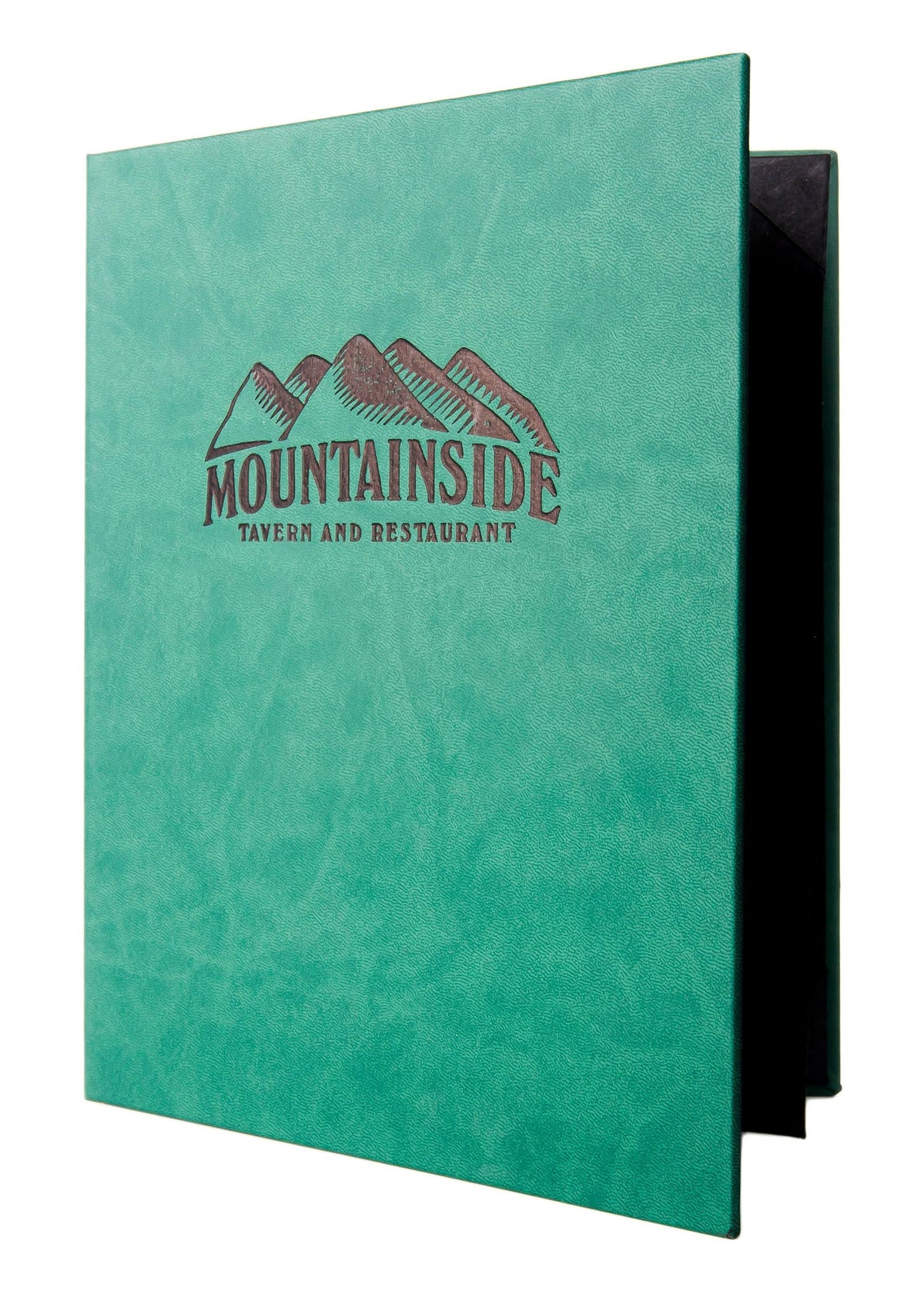 4¼ x 14 Deep Green Plush Casebound Menu M6388