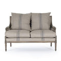 Stripe Blue Louis Settee G751