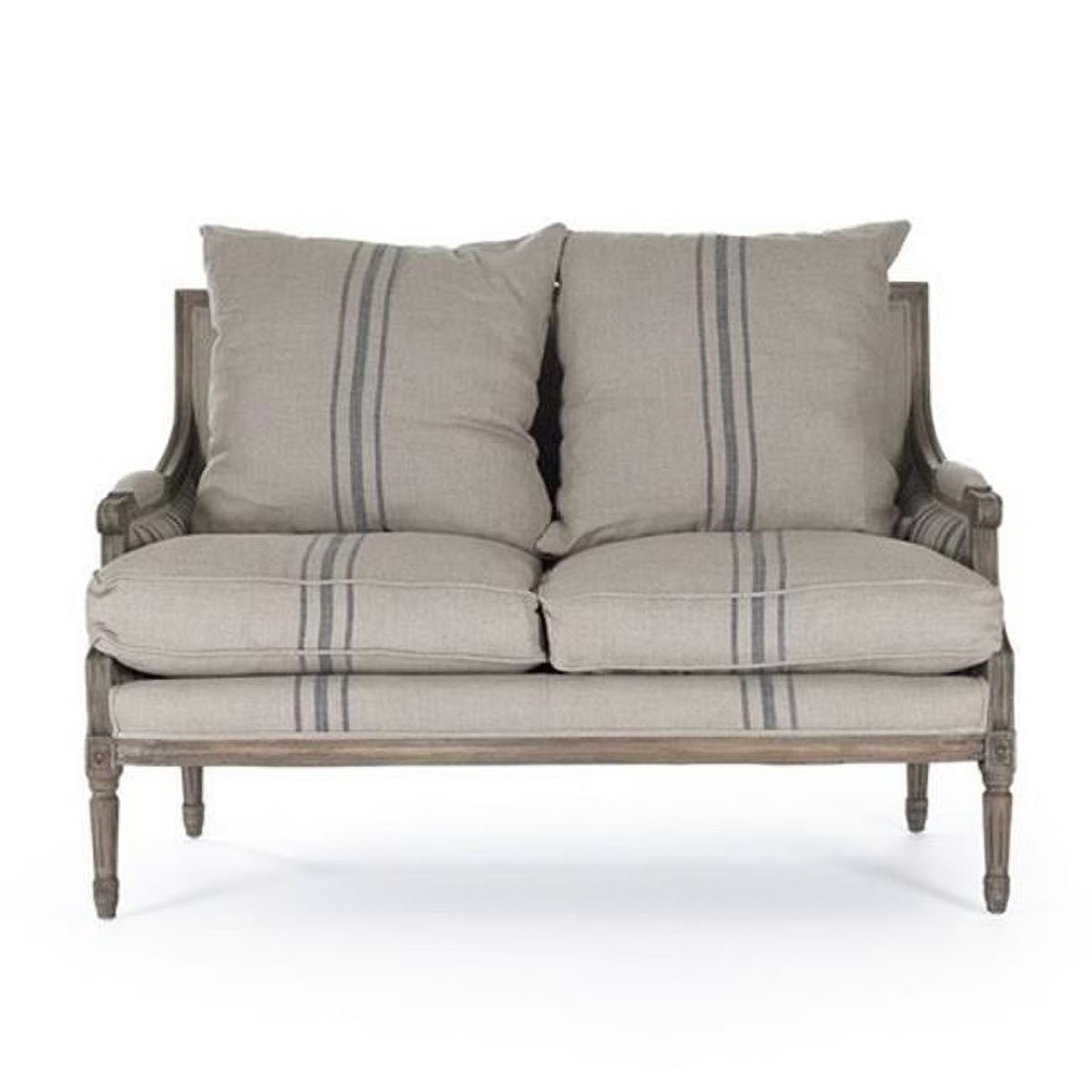 Stripe Blue Louis Settee G751