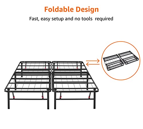 Black Twin Size Metal Platform Bed Frame with Storage I1758