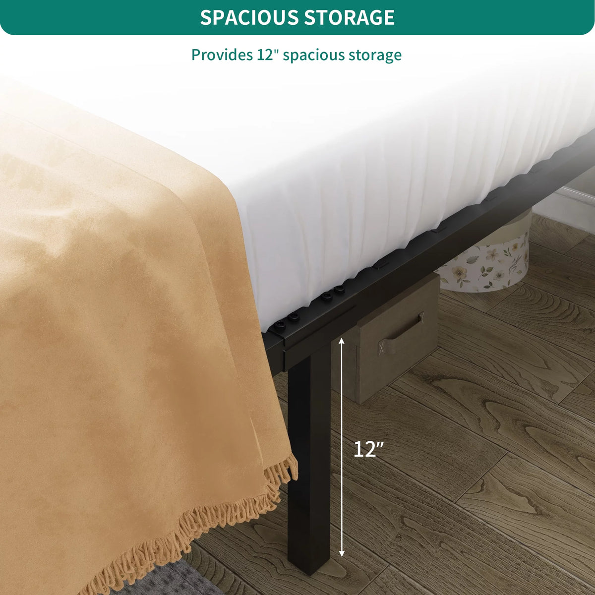 Full Size Upholstered Platform Bed with Adjustable Headboard D660308