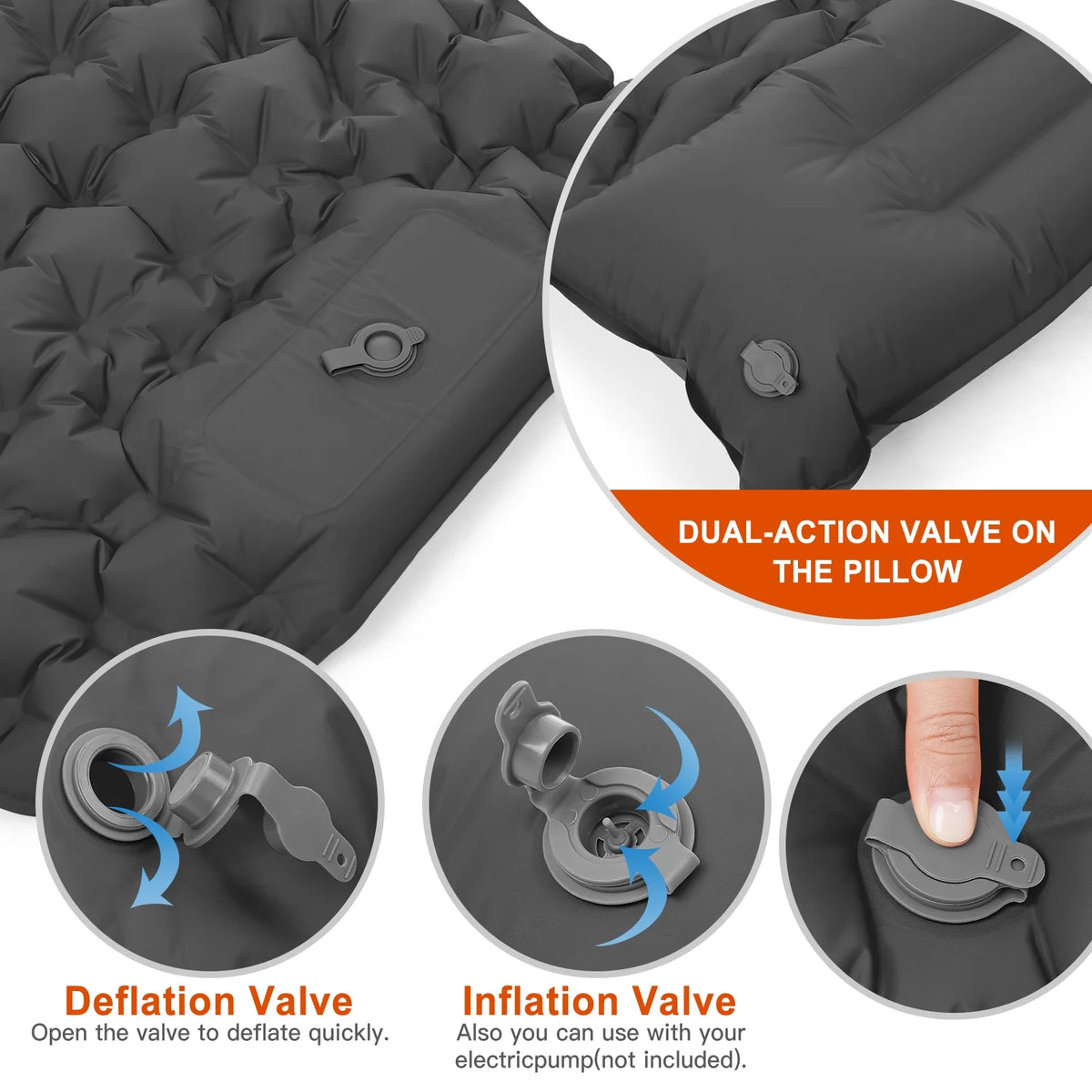 Ultralight Inflatable Camping Sleeping Pad with Pillow I2768