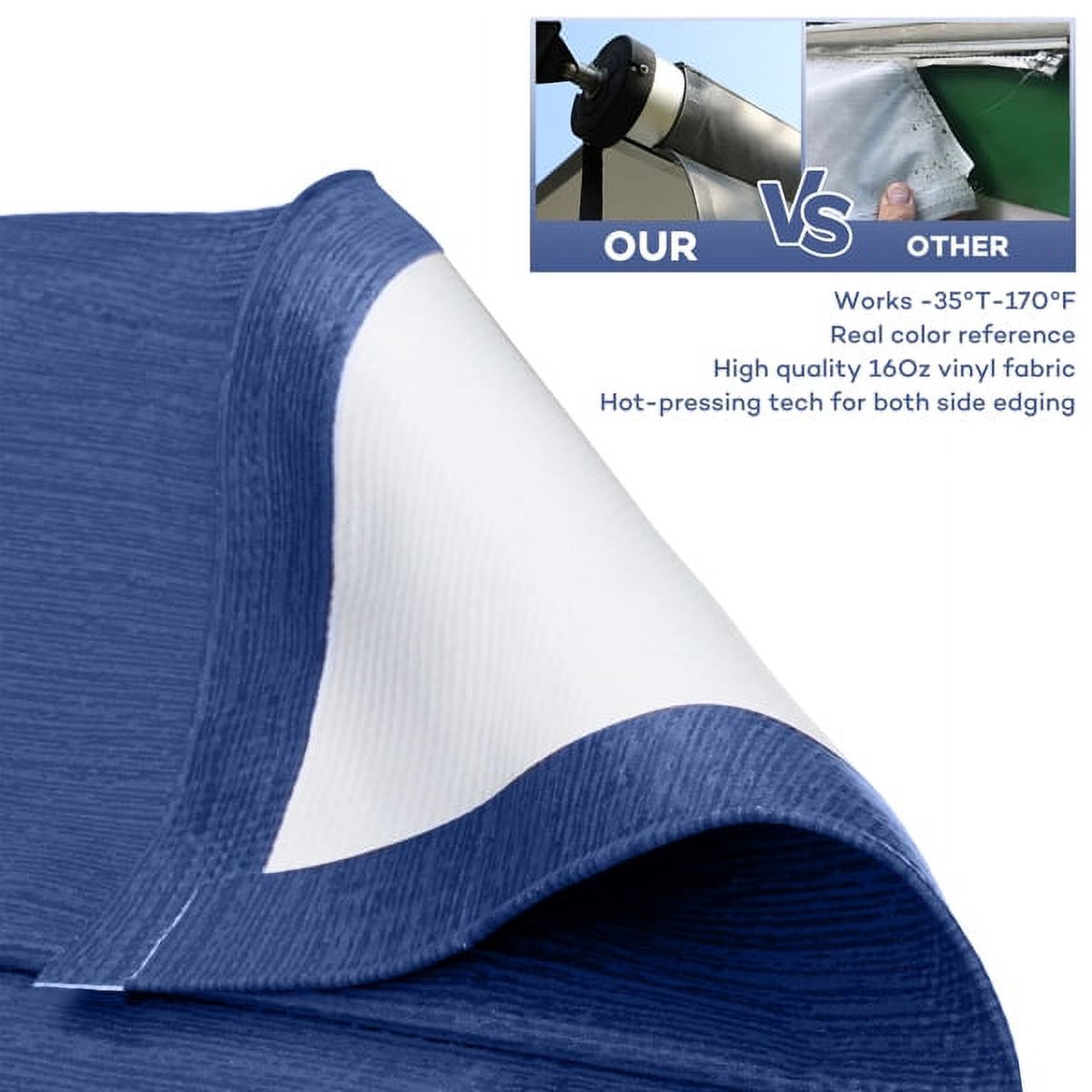 Blue Heavy Duty RV Awning Fabric Replacement 17' M593847