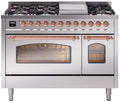 48 Dual Fuel Propane Gas Range in Stainless Steel with Copper Trim Q158