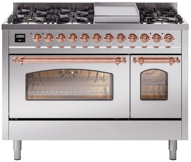 48 Dual Fuel Propane Gas Range in Stainless Steel with Copper Trim Q158
