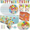 Party Supplies Set Serves 16 Guests with Banner, Table Cover, Plates, Napkins, Cups and Sticker E51935