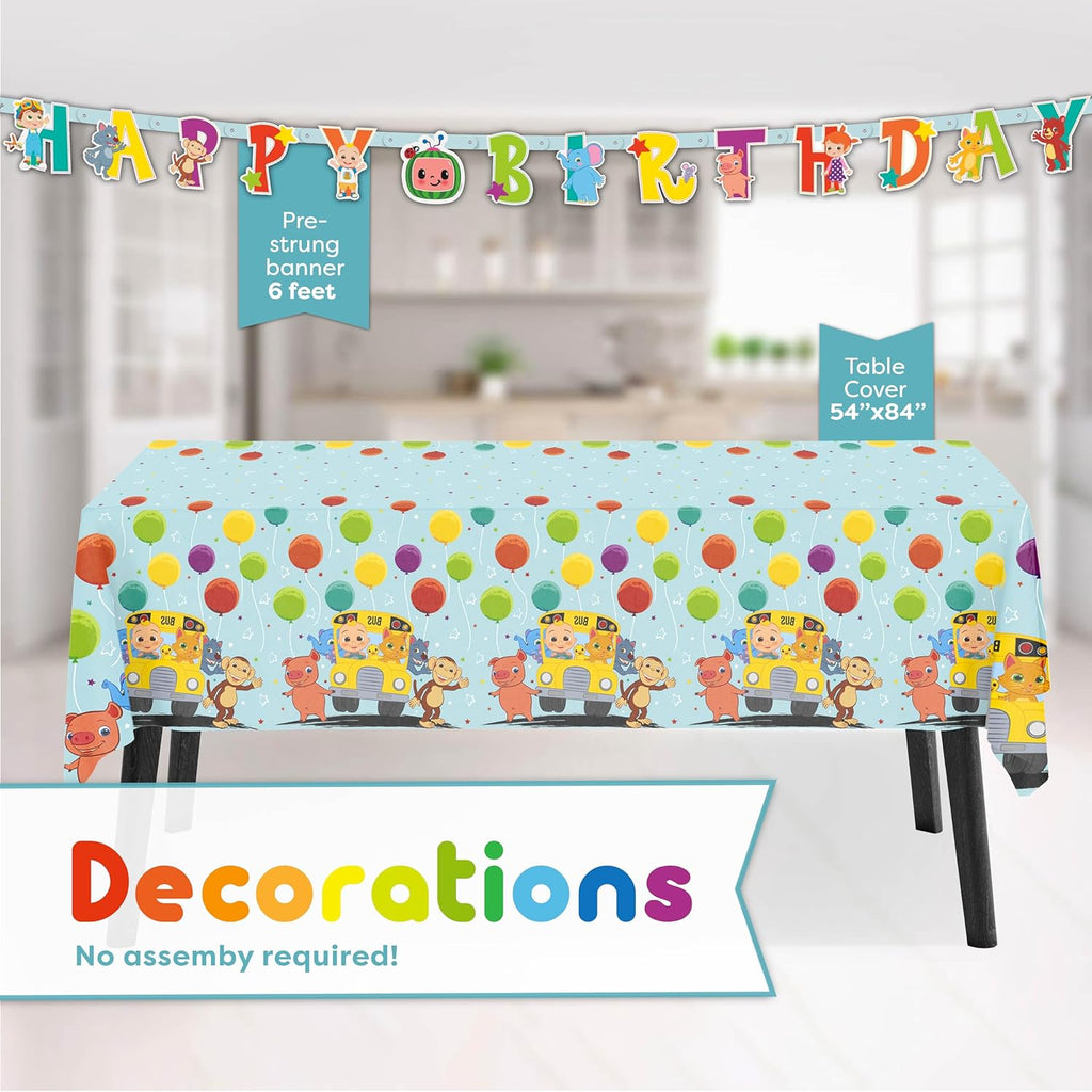 Party Supplies Set Serves 16 Guests with Banner, Table Cover, Plates, Napkins, Cups and Sticker E51935