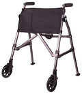 Black Walnut Compact Folding Rolling Walker J9554