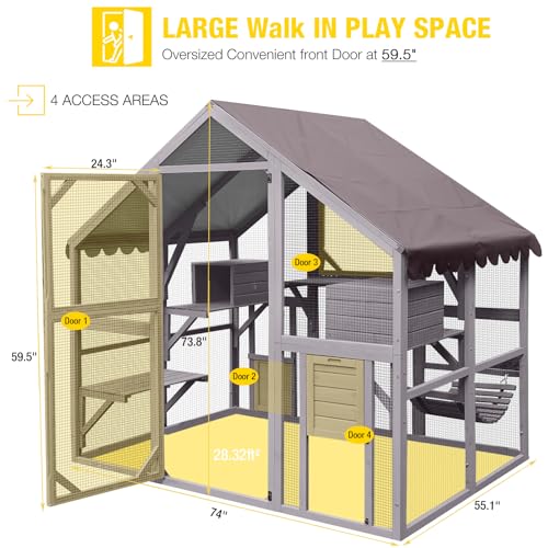 Outdoor Cat Enclosure with Bridges K7224