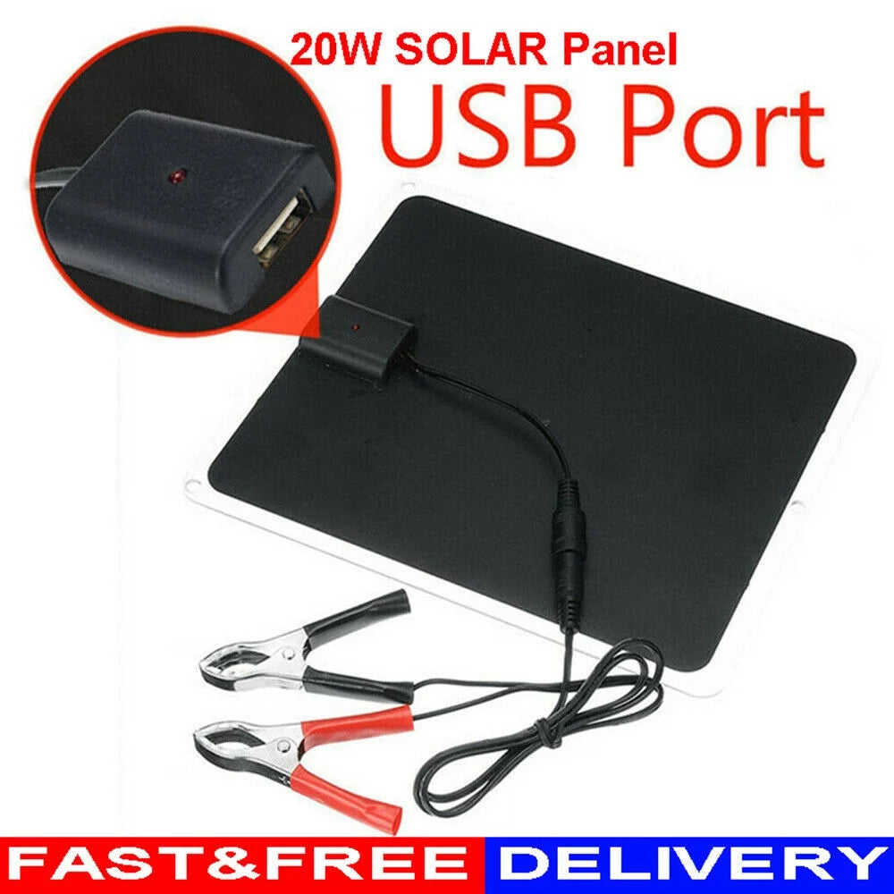 20W Solar Panel 12V Battery Charger W53767