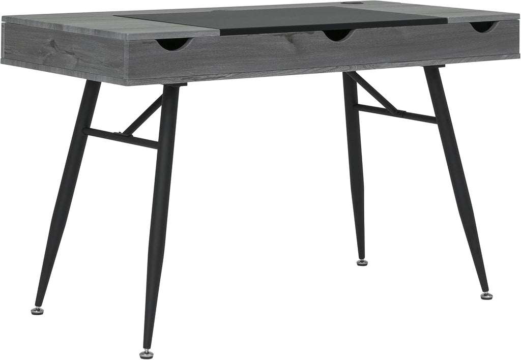 Black Graphite Ashwood Desk with Storage Compartments S59937