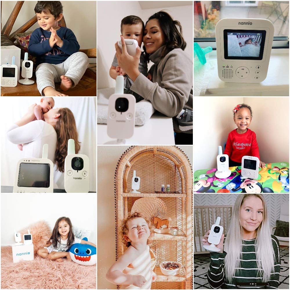 Video Baby Monitor with Camera and Audio, Two-Way Talk, Auto Night Vision, 5 Lullabies, 985ft Range, Pack of 2 V9714