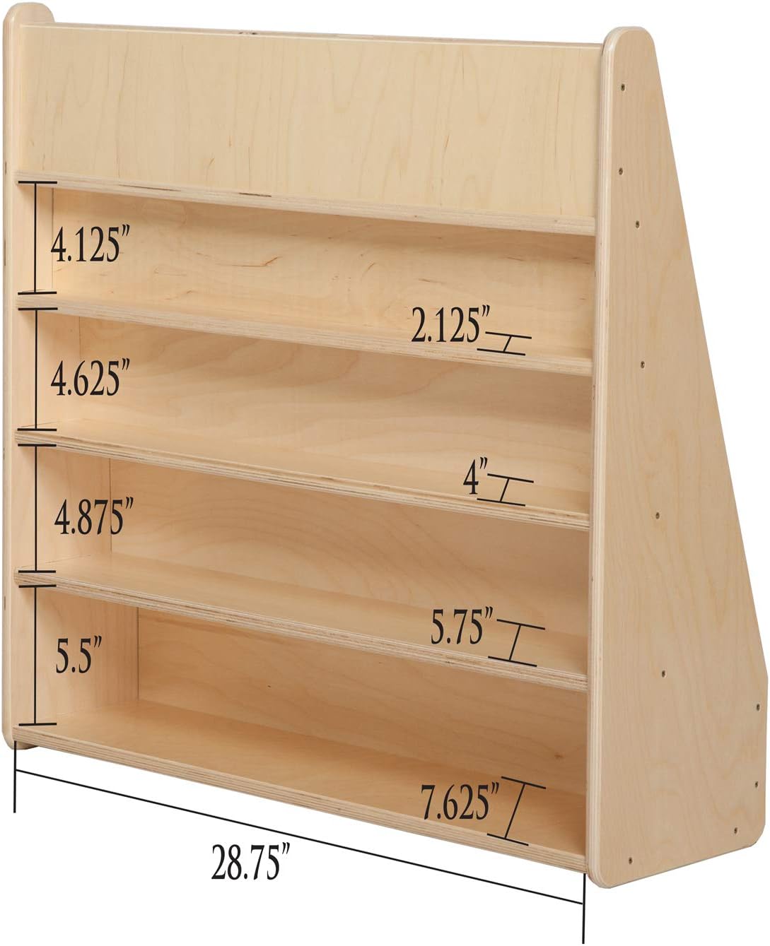 Fully Assembled 5 Shelf Front Facing Kids Bookshelf Z5789