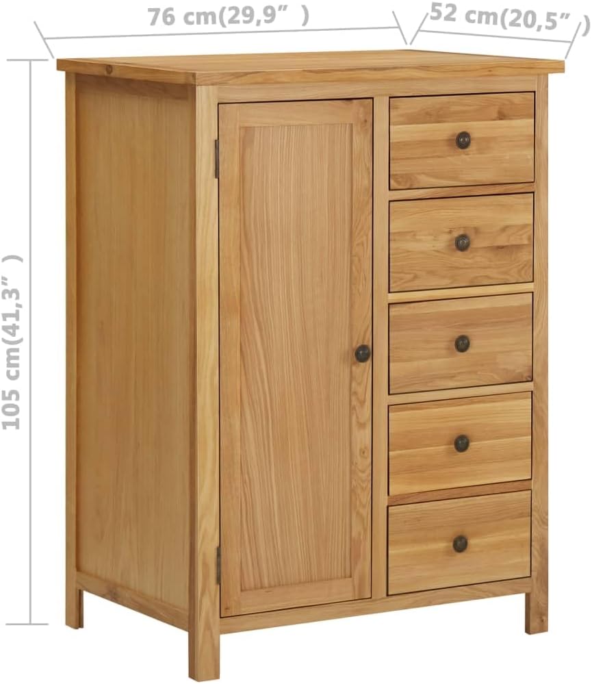 Solid Oak Wood Wardrobe C2606