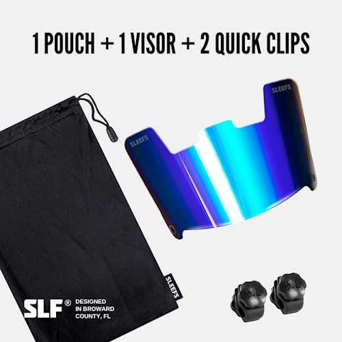Tinted Football Visor with Clips and Microfiber Bag J1589