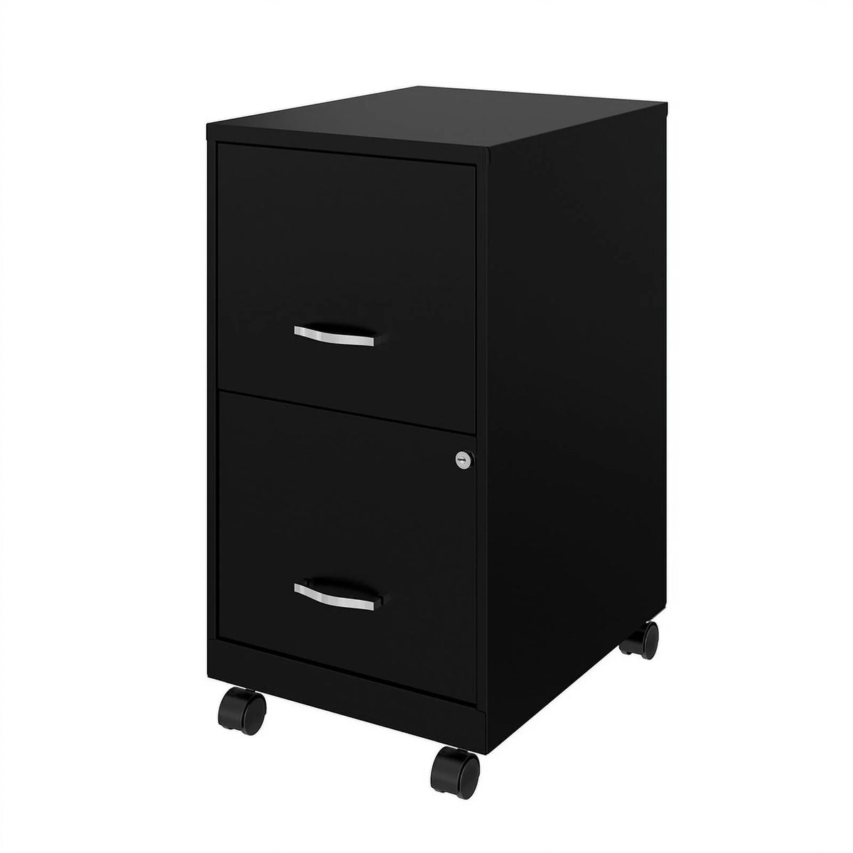 18" 2 Drawer Mobile Metal File Cabinet - Black M141