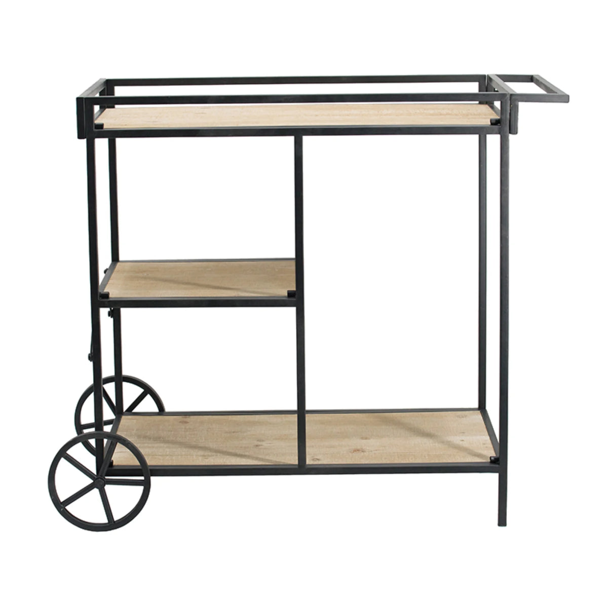 Natural Fir Wood Wall Shelf with Wheels X275
