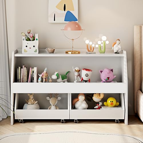 2 Tier Toy Storage Organizer with Movable Bins K30074