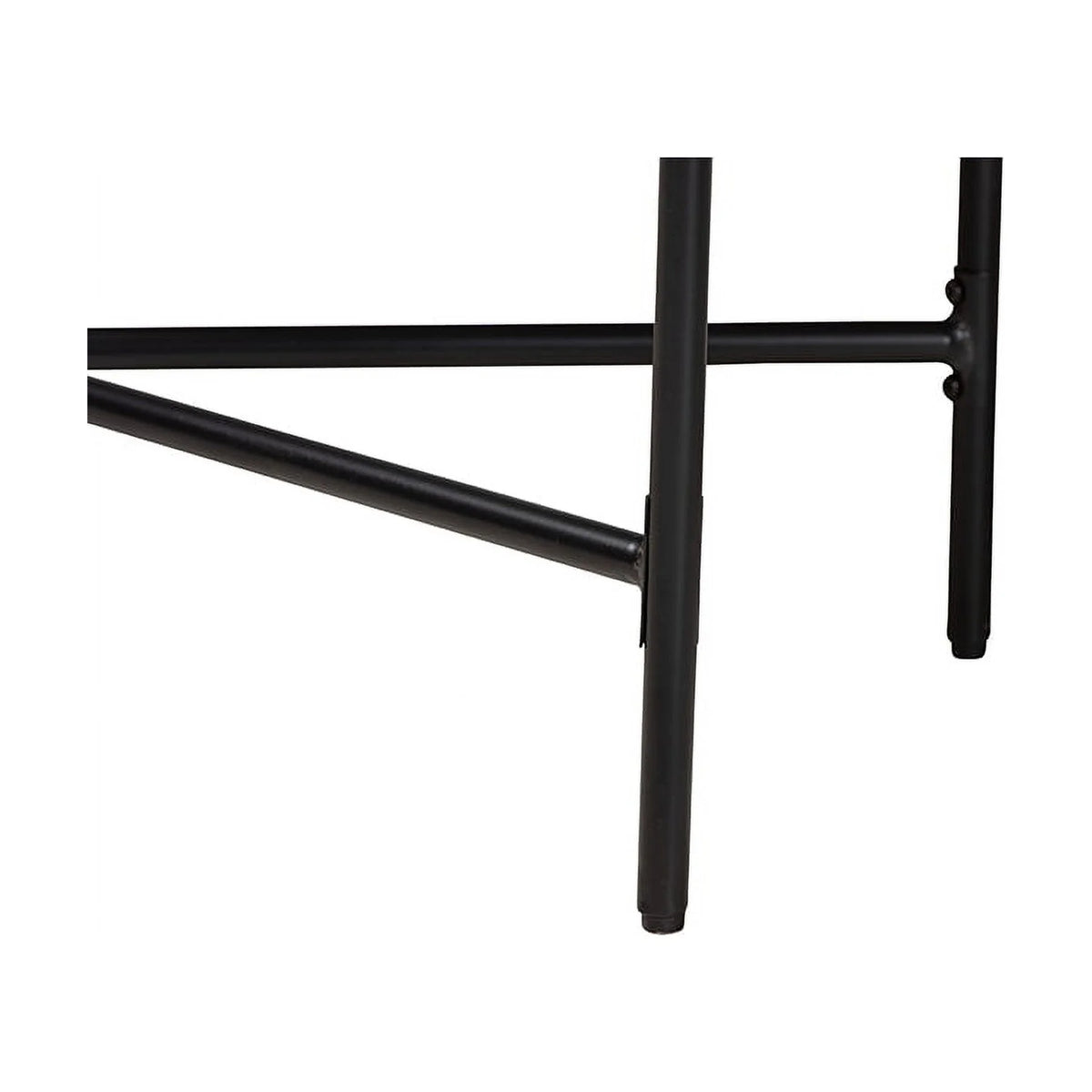 Walnut Brown Wood and Black Metal Console Table K335