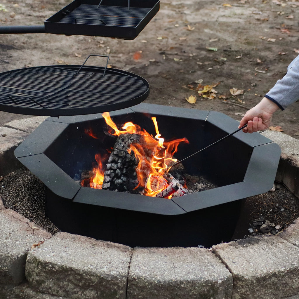 Octagon Heavy-Duty Steel Fire Pit Ring - 30" Inside Diameter T53081