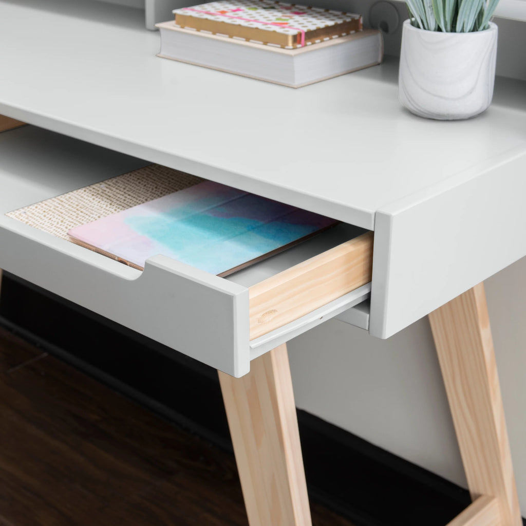 2-Drawer Desk, Natural and White Finish U17644