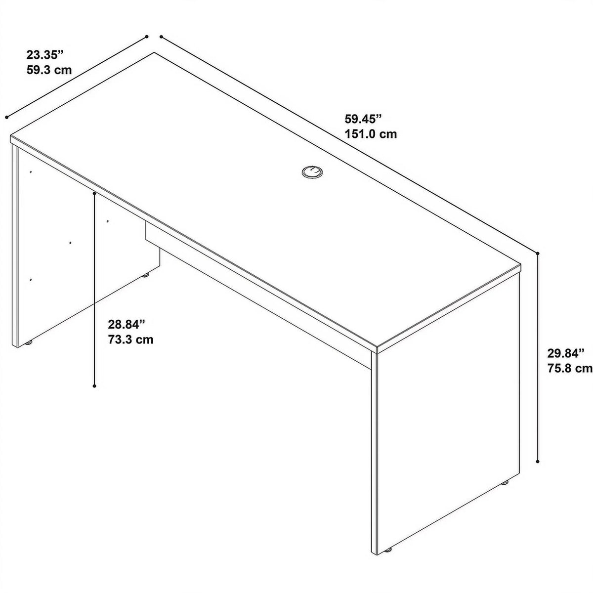 60W x 24D Credenza Desk F913