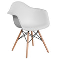 White Arm Chair with Wood Legs X8733