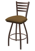 Swivel Bar Stool with Bronze Finish and Saddle Seat I769