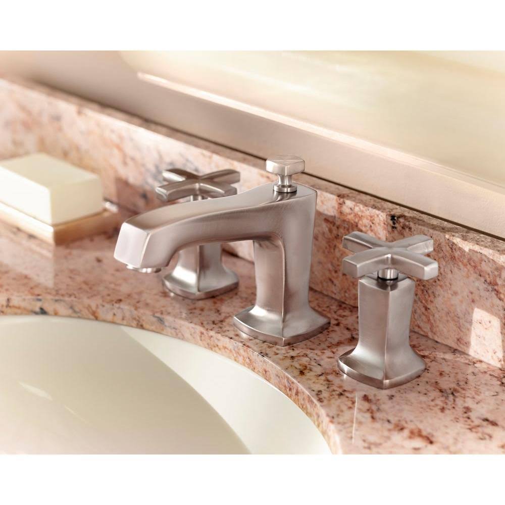 Vibrant Brushed Nickel Widespread Bathroom Faucet P9094