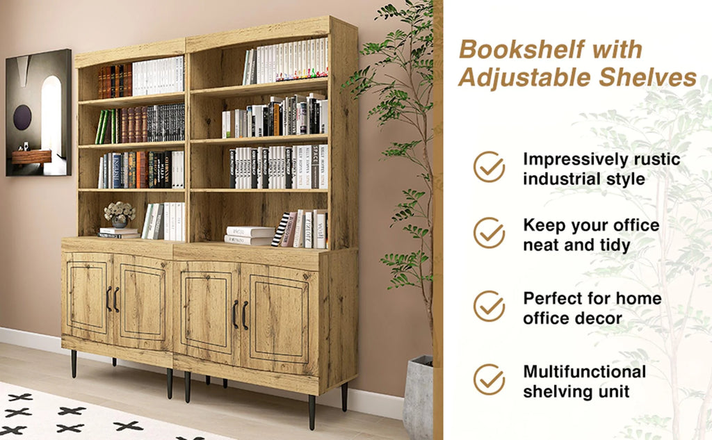 72" Walnut Kitchen Pantry Cabinet with Doors and Adjustable Shelves Z2116
