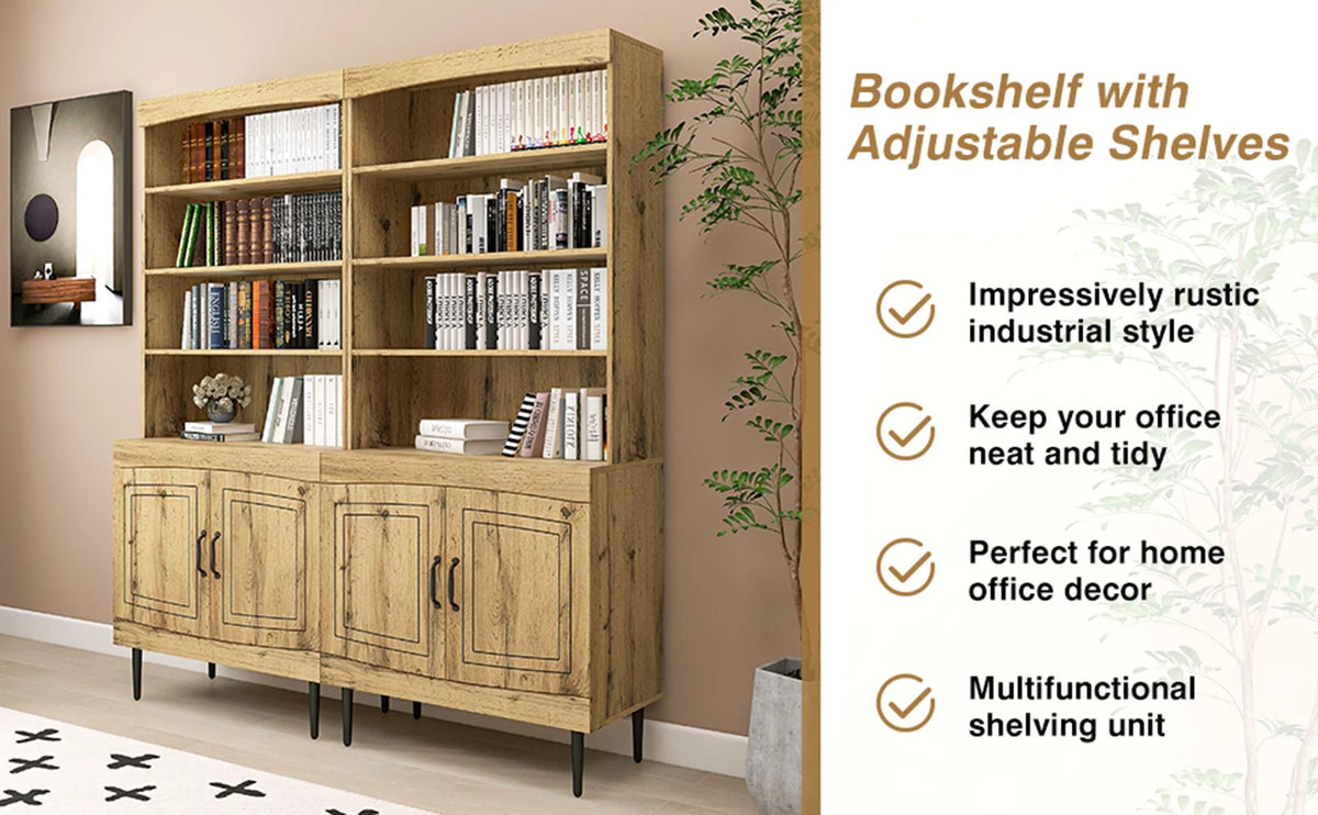 72" Walnut Kitchen Pantry Cabinet with Doors and Adjustable Shelves Z2116