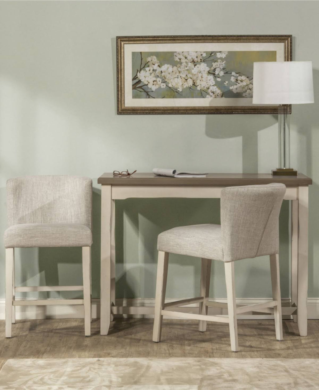 3-Piece Counter Height Side Dining Set with Wing Arm Stools L46061
