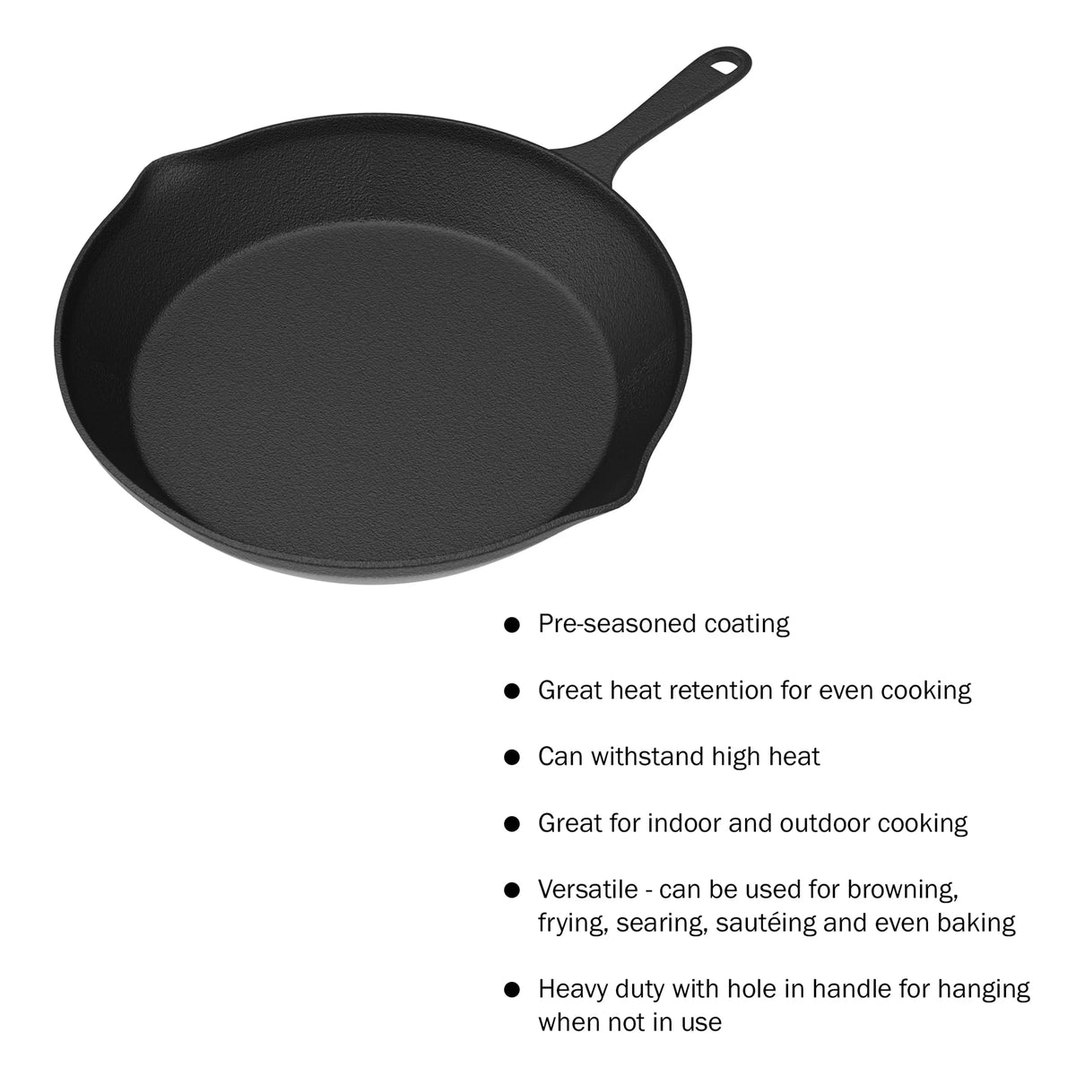 Cast Iron Pre-Seasoned Nonstick Skillets Set of 3 J262112
