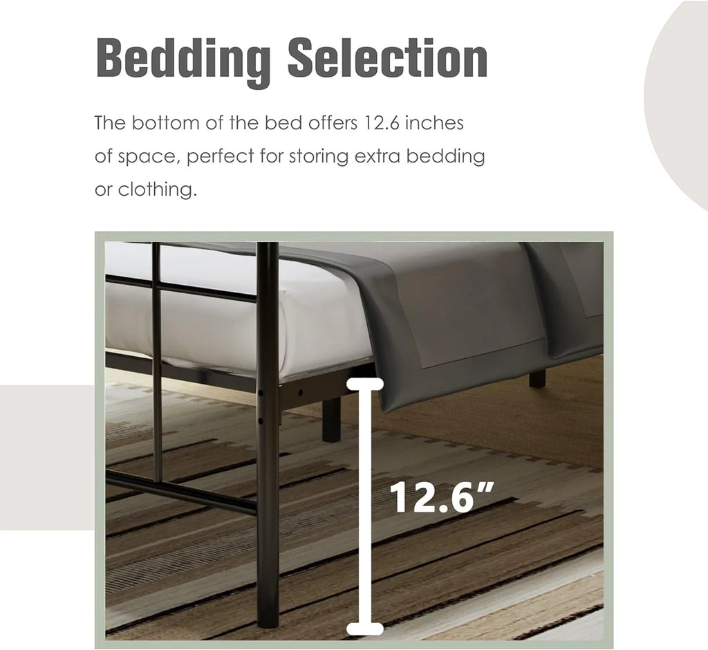 Full Size Gold Metal Platform Bed Frame U437